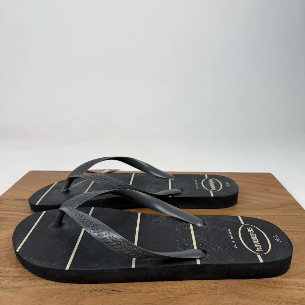New Mens Havaianas‎ Black Beach Flip Flop Thong Sandals Shoes Size 13